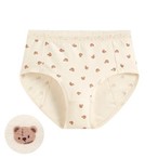 棉質蕾絲小熊印花中腰生理褲-女