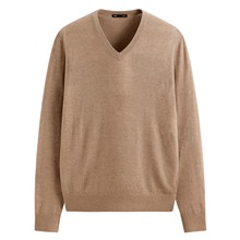 美麗諾羊毛混紡V領毛衣-男