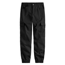 棉質工裝束口褲-女