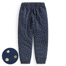 竹節棉印花束口褲-童