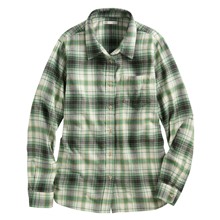 法蘭絨格紋襯衫-女