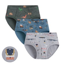 莫代爾印花三角褲(3入)-男童