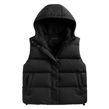 極暖羽絨寬鬆連帽背心-女