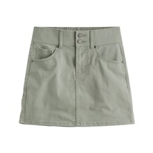 多色收腹牛仔連褲短裙-女