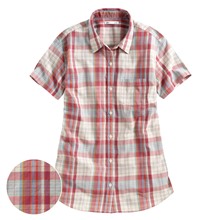 格紋短袖襯衫-女