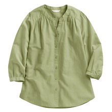 棉麻七分袖襯衫-女