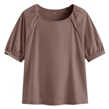 絲光棉泡泡袖上衣-女