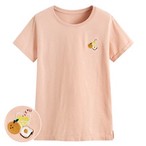 竹節棉食物電繡T恤-女