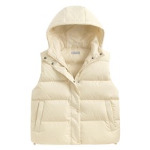 極暖羽絨寬鬆連帽背心-女