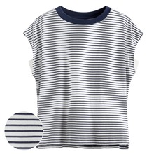 純棉寬版條紋上衣-女