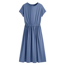 柔滑棉連袖收腰長洋裝-女