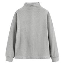 柔軟磨毛寬鬆高領上衣-女