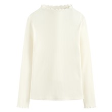 羅紋木耳邊小立領T恤-女