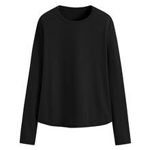 輕柔羅紋圓領T恤-女