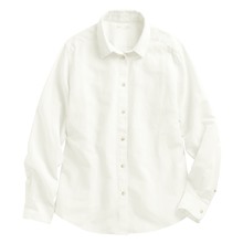 棉麻長袖襯衫-女