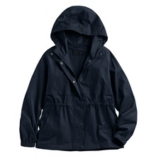 水洗連帽抽繩外套-女