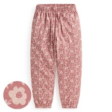 竹節棉印花束口褲-童