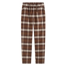 法蘭絨格紋長褲-男