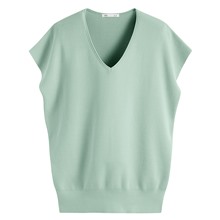 V領寬版連袖針織衫-女