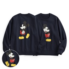 迪士尼系列毛圈寬版印花圓領衫-01-女