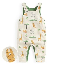 棉質毛圈印花吊帶褲-Baby