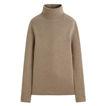 柔軟羅紋高領毛衣-女