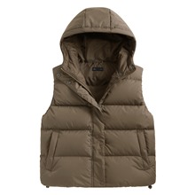 極暖羽絨寬鬆連帽背心-女