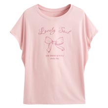 莫代爾寬鬆連袖印花上衣-女