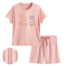 莫代爾V領甜點家居套裝-女