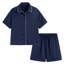 緞面寬版家居套裝-女