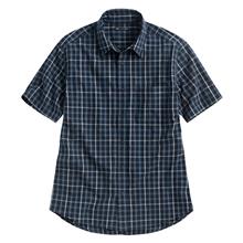 格紋短袖襯衫-男