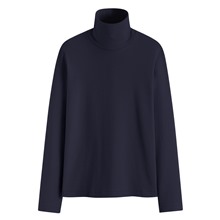 彈性柔滑棉高領T恤-女