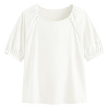 絲光棉泡泡袖上衣-女