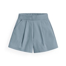 彈力打褶寬襬短褲-童