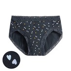 棉質蕾絲愛心中腰內褲-女