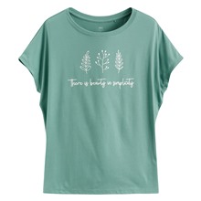 莫代爾寬鬆連袖印花上衣-女