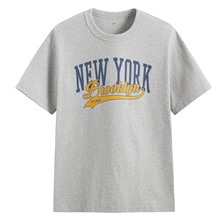 粗紡寬版文字印花T恤-01-男