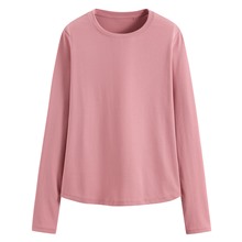 輕柔羅紋圓領T恤-女