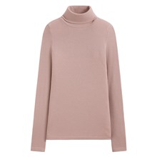 heatup無側縫羅紋高領長袖上衣-女