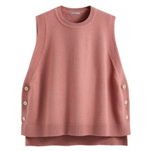 寬版圓領針織背心-女