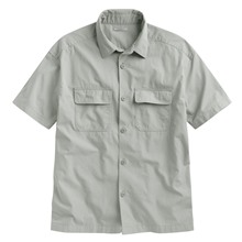 工裝寬版短袖襯衫-男