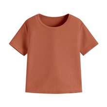 羅紋短版T恤-女