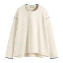 柔軟配色寬版毛衣-女