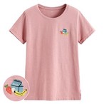 竹節棉食物電繡T恤-女