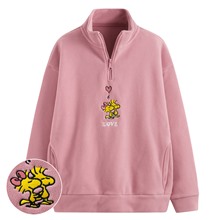 史努比系列Fleece半開襟寬版上衣-女