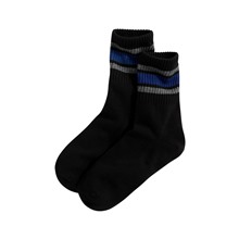 羅紋配條中筒襪-男