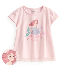 迪士尼系列網紗拼接印花T恤-47-童