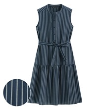 棉質條紋無袖短洋裝-女