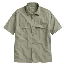 工裝寬版短袖襯衫-男