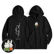 Miffy毛圈寬長版印花連帽衫-05-女